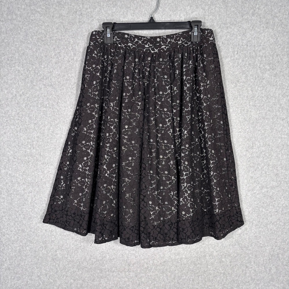 Vintage Y2K Lace Pleated Midi Skirt Large Flowy Feminine Whimsigoth‎ Coquette